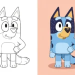 Bluey Coloring pages Featured Image