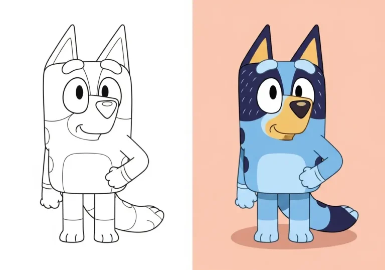 Bluey Coloring pages Featured Image