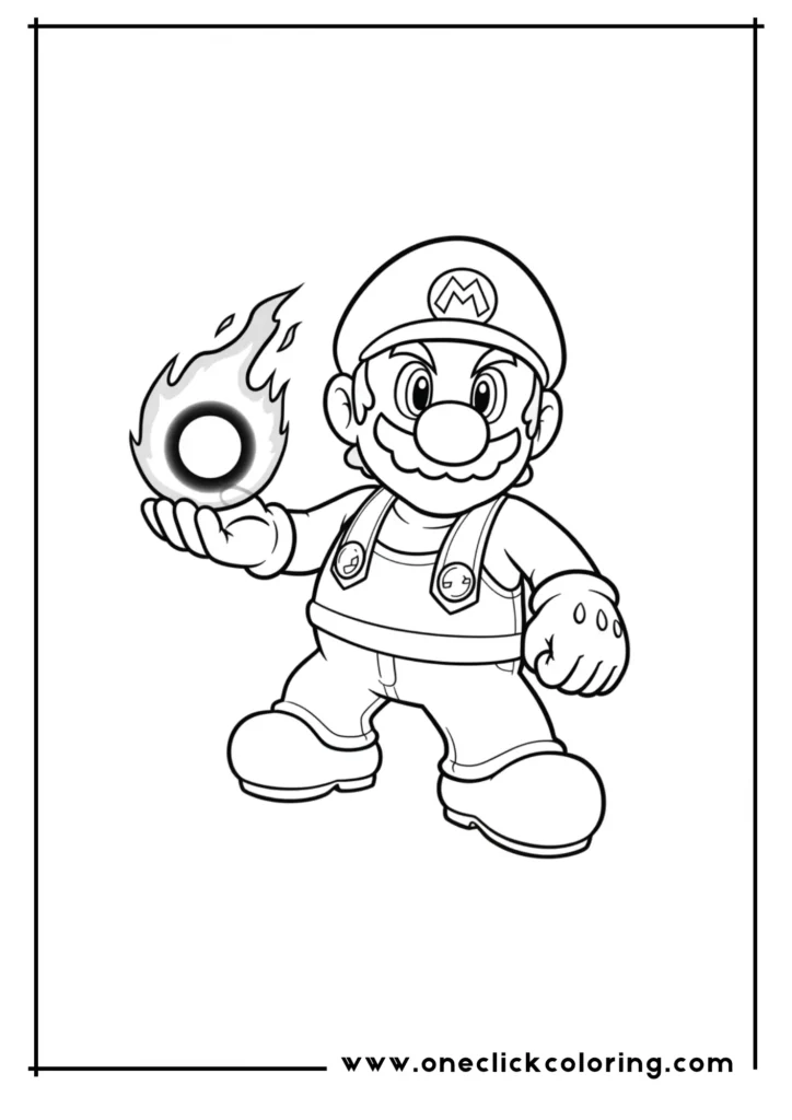 Fire Mario Holding a Fireball