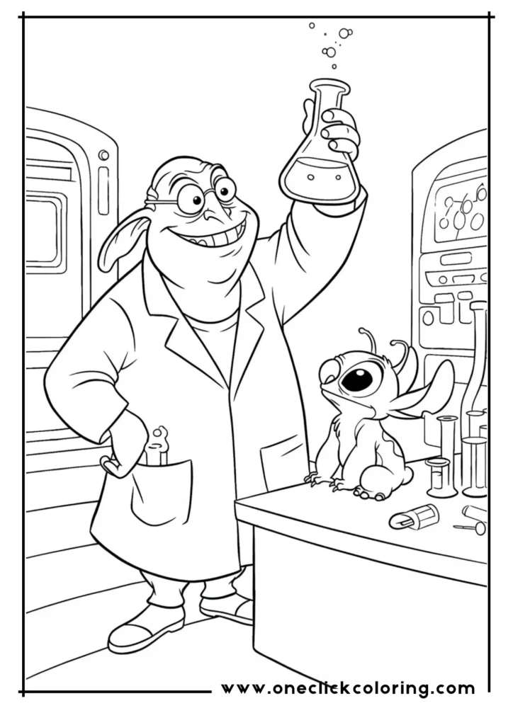 Jumba and Stitch in the Lab