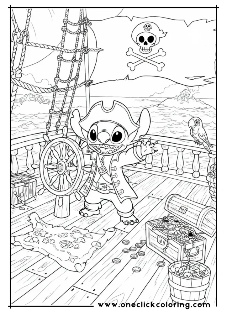 Stitch as a Pirate Captain